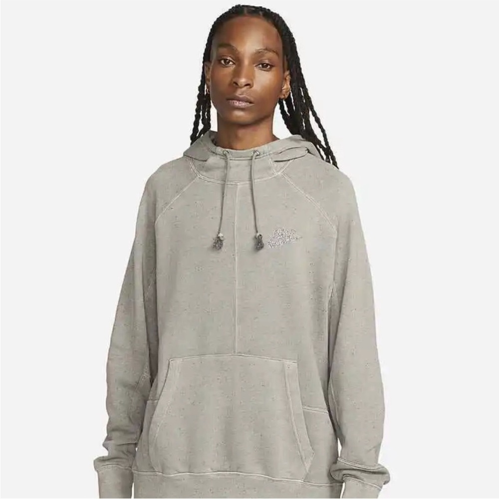 Nike Sportswear Move To Zero Fleece Pullover Hoodie in the "Cave Stone" - Picture 3 of 10